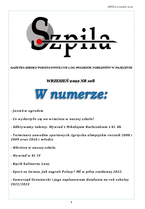 Okładka: Szpila - wrzesień 2022