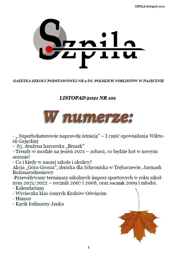 Okładka: Szpila - listopad 2021/22