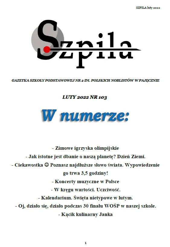 Okładka: Szpila - luty 2021/22