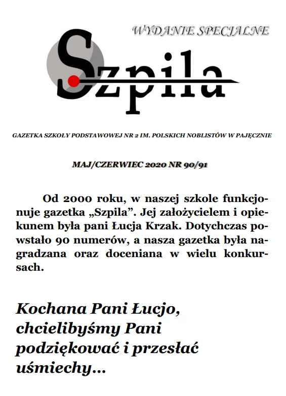 Okładka: Szpila - wydanie specjalne