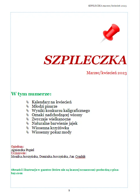 Okładka: Szpileczka marzec/kwiecień 2023