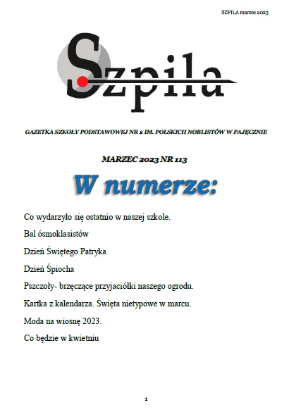 Okładka: Szpila - marzec 2023