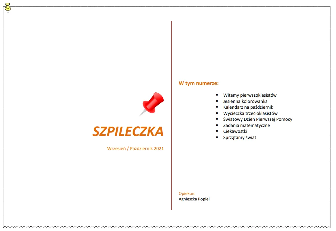 Okładka: Szpileczka - wrzesień/październik 2021/22