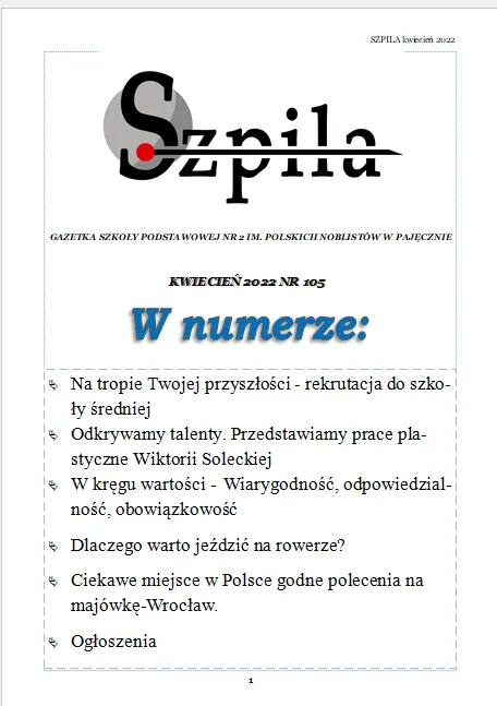 Okładka: Szpila - kwiecień 2021/2022