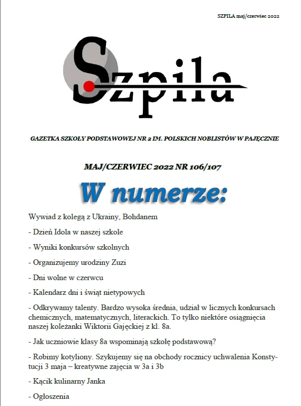 Okładka: Szpila - maj/czerwiec 2021/2022
