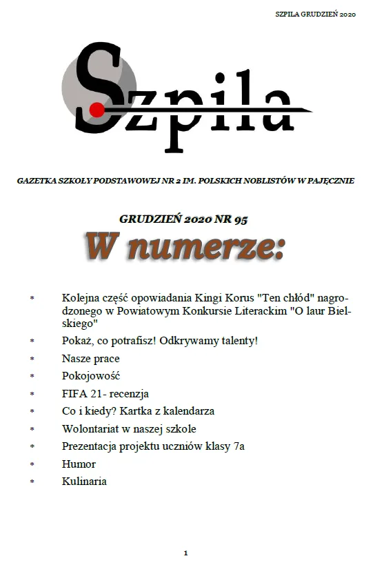 Okładka: Szpila - grudzień 2020/21